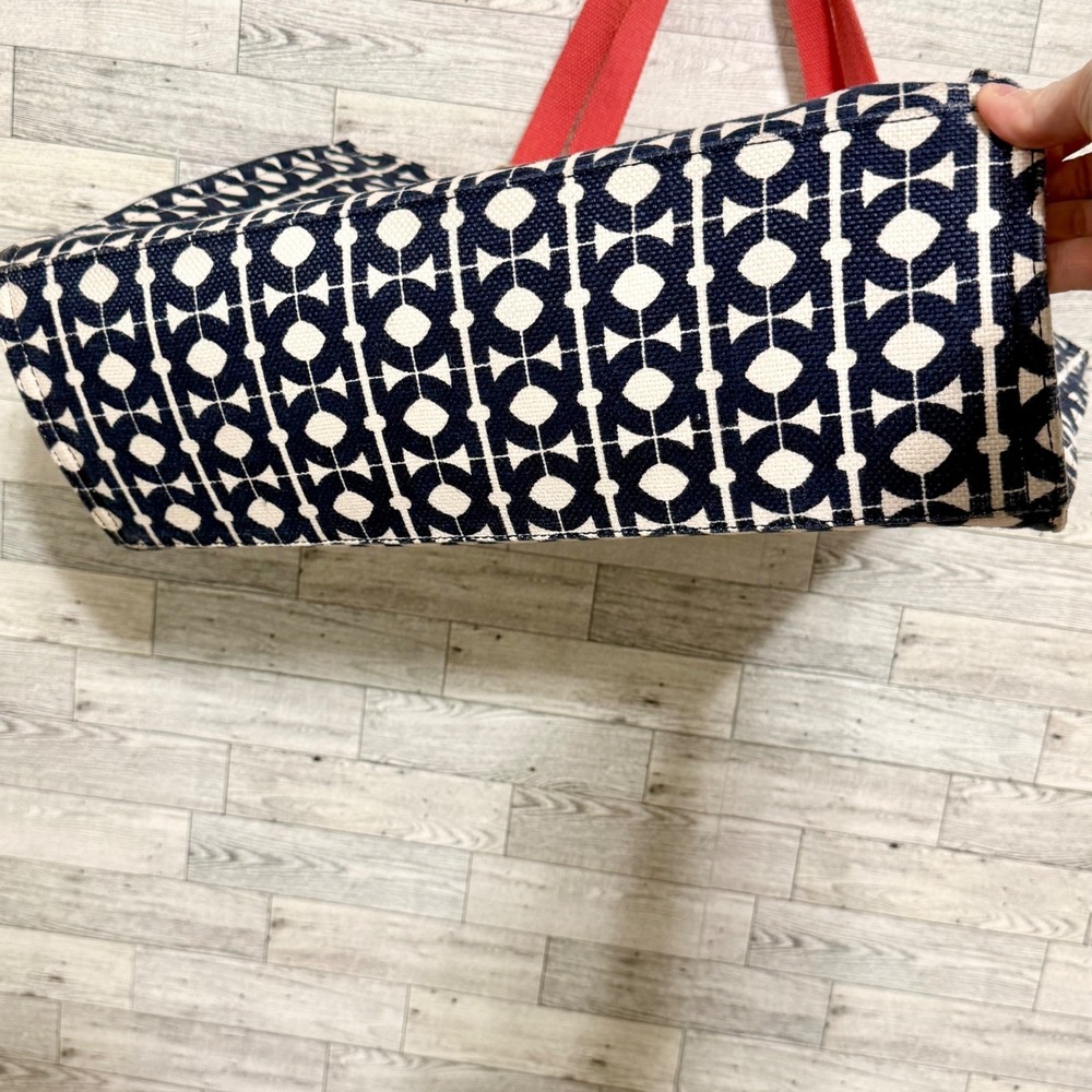 Spartina 449 Hilton Head Market Tote Navy Bag Coral Straps Mermaid Charm Coastal - Picture 10 of 10